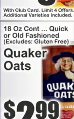 Key Food 18 Oz Cont ... Quick or Old Fashioned (Excludes: Gluten Free) offer