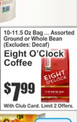 Key Food Eight O'Clock Coffee offer