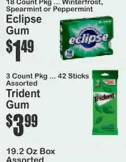 Key Food Eclipse Gum, Trident Gum offer