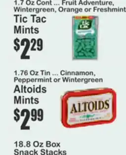 Key Food Tic Tac Mints, Altoids Mints offer
