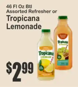 Key Food 46 Fl Oz Btl Assorted Refresher or Tropicana Lemonade offer