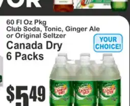 Key Food 60 Fl Oz Pkg Club Soda, Tonic, Ginger Ale or Original Seltzer offer