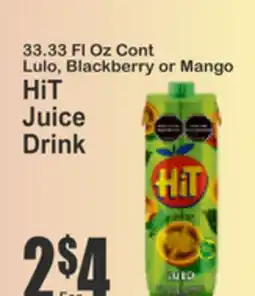 Key Food 33.33 Fl Oz Cont Lulo, Blackberry or Mango HiT Juice Drink offer