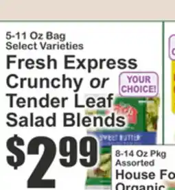 Key Food Fresh Express Crunchy or Tender Leaf Salad Blends offer