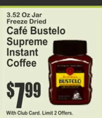 Key Food Freeze Dried Café Bustelo Supreme Instant Coffee offer