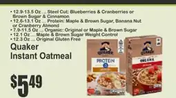 Key Food Quaker Instant Oatmeal offer