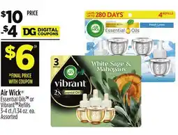 Dollar General Air Wick Essential Oils or Vibrant Refills offer