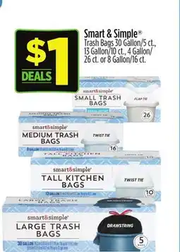 Dollar General Smart & Simple Trash Bags offer