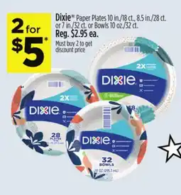 Dollar General Dixie Paper Plates or Bowls offer