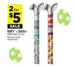 Dollar General M & M's or Skittles Filled Canes offer