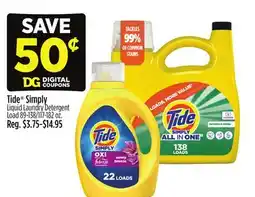 Dollar General Tide Simply Liquid Laundry Detergent offer