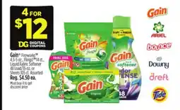 Dollar General Gain Fireworks , Flings! , Liquid Fabric Softener offer