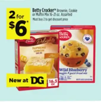 Dollar General Betty Crocker Brownie, Cookie or Muffin Mix offer