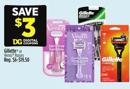Dollar General Gillette or Venus Razors offer