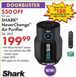 Boscov's SHARK NeverChange Air Purifier offer