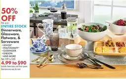 Boscov's Dinnerware, Glassware, Flatware, & Serveware offer