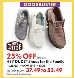 Boscov's HEY DUDE Shoes for the Family offer