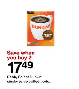 Target Dunkin' single-serve coffee pods offer