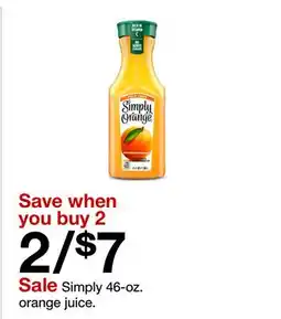 Target Simply 46-oz. orange juice offer