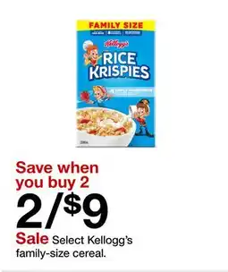 Target Select Kellogg's family-size cereal offer