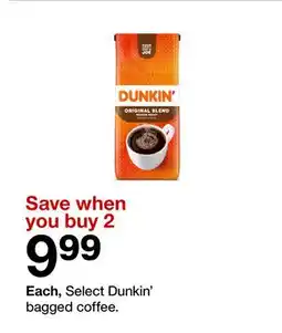 Target Dunkin' bagged coffee offer