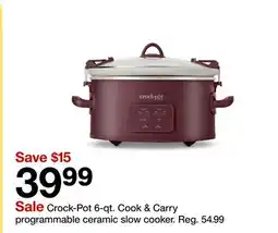 Target Crock-Pot 6-qt. Cook & Carry programmable ceramic slow cooker offer