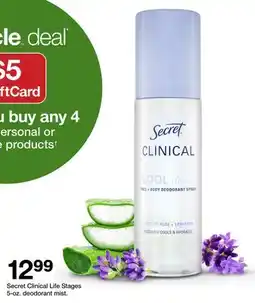 Target Secret Clinical Life Stages 5-oz. deodorant mist offer