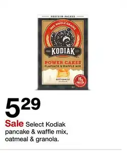 Target Select Kodiak pancake & waffle mix, oatmeal & granola offer