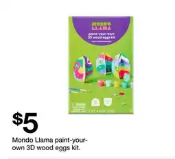 Target Mondo Llama paint-your-own 3D wood eggs kit offer