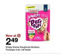 Target Krispy Kreme Doughnuts Bonkers Purrpops 4-pk. cat treats offer