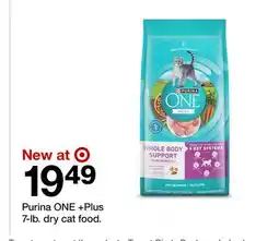 Target Purina ONE + Plus 7-lb. dry cat food offer