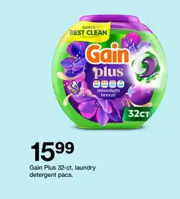 Target Gain Plus 32-ct. laundry detergent pacs offer