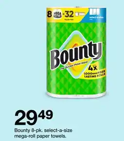 Target Bounty 8-pk. select-a-size mega-roll paper towels offer