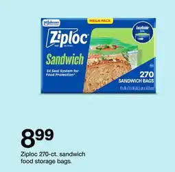 Target Ziploc 270-ct. sandwich food storage bags offer