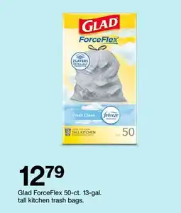Target Glad ForceFlex 50-ct. 13-gal. tall kitchen trash bags offer