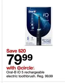 Target Oral-B iO 5 rechargeable electric toothbrush offer
