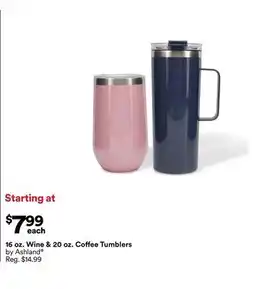 Michaels 16 oz. Wine & 20 oz. Coffee Tumblers by Ashland offer
