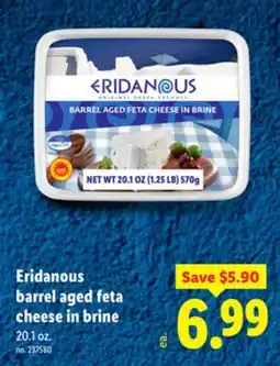 Lidl Eridanous barrel aged feta cheese in brine offer