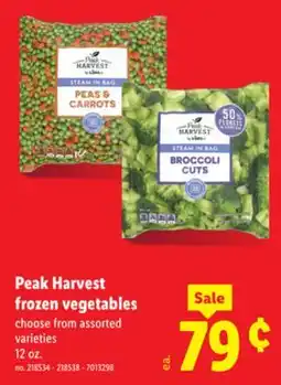 Lidl Peak Harvest frozen vegetables offer