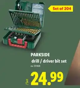 Lidl PARKSIDE drill/driver bit set offer