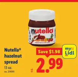 Lidl Nutella hazelnut spread offer