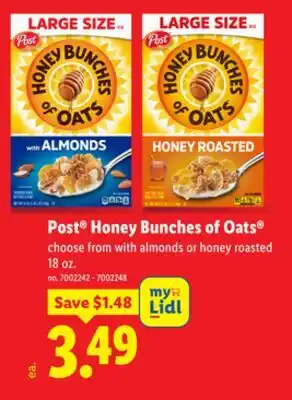 Lidl Post Honey Bunches of Oats offer