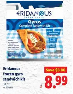 Lidl Eridanous frozen gyro sandwich kit offer
