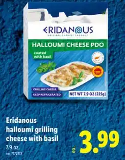 Lidl Eridanous halloumi grilling cheese with basil offer