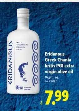 Lidl Eridanous Greek Chania kritis PGI extra virgin olive oil offer