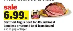 Meijer Certified Angus Beef Top Round Roast Boneless or Ground Beef from Round offer