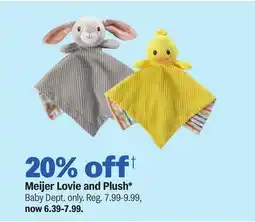 Meijer Meijer Lovie and Plush Baby offer