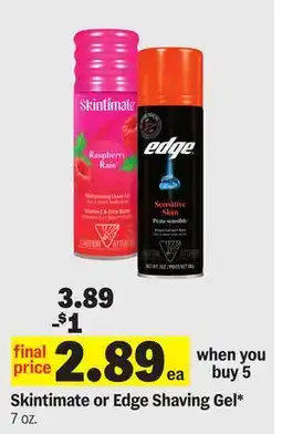 Meijer Skintimate or Edge Shaving Gel offer