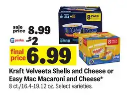 Meijer Kraft Velveeta Shells and Cheese or Easy Mac Macaroni and Cheese offer