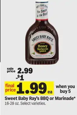Meijer Sweet Baby Ray's BBQ or Marinade offer